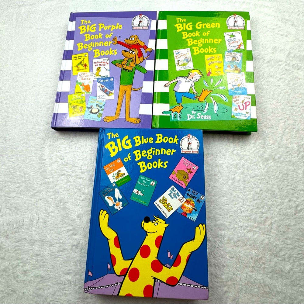 Lot of 3 Dr. Seuss Big Book of Beginner Books. Hardcover. 6 stories in each book